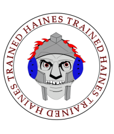 wrestler head Haines Trained Logo